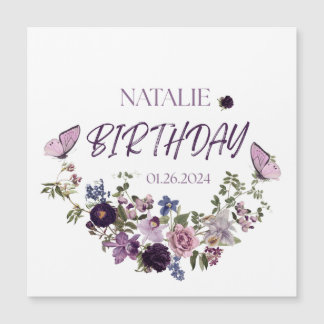 Magnetic Card Watercolor Vintage Floral Collection