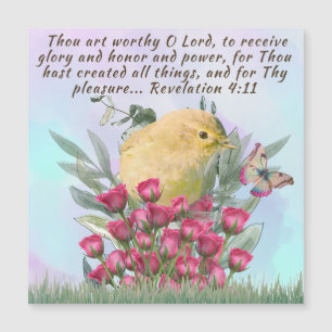 Magnetic Card with bible verse -nature art