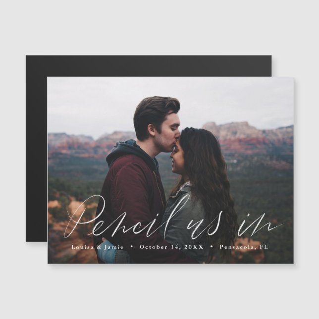 Magnetic Casual Horizontal Photo Save the Date (Front/Back)