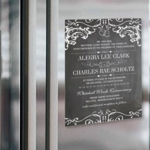 Magnetic Chalkboard Vintage Typography Invitation