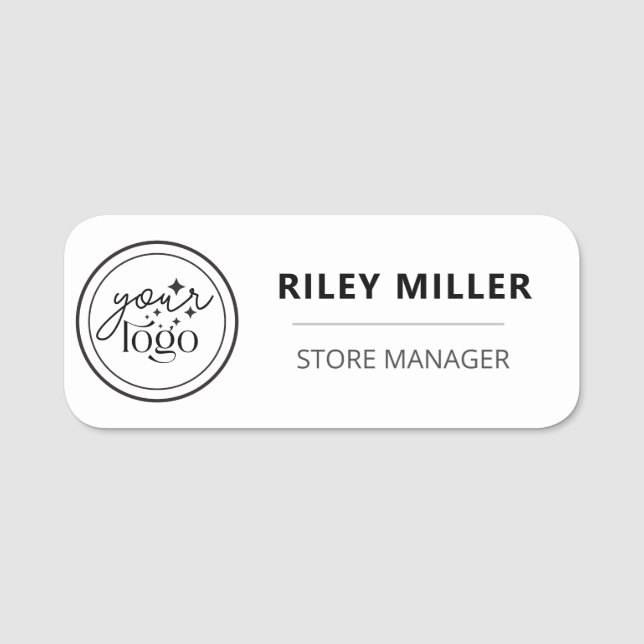 Magnetic Company Logo Employee  Name Tag (Front)