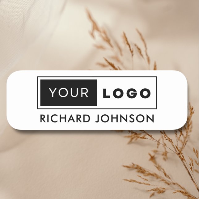 Magnetic Company Logo Employee White Name Tag (Creator Uploaded)