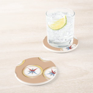 Magnetic Compass pattern Coaster