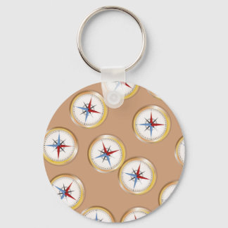 Magnetic Compass pattern Key Ring