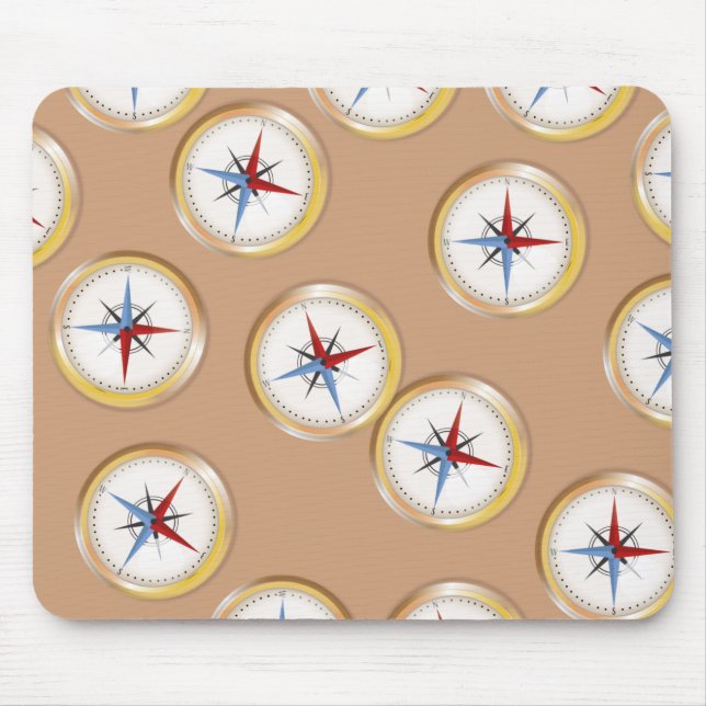 Magnetic Compass pattern Mouse Mat (Front)