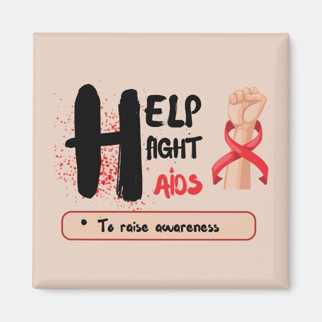 Magnetic Compassion: Help Fight AIDS Day Awareness Magnet (Front)