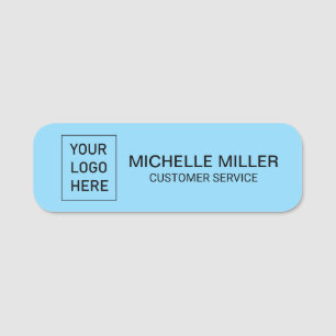 Magnetic Custom Business Logo Employee Staff Blue Name Tag