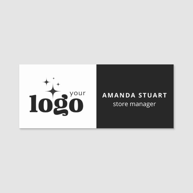 Magnetic Custom Employee Name Tag Company Logo (Front)