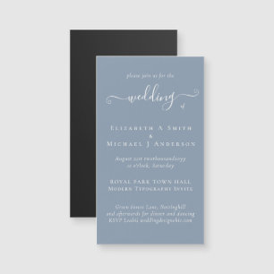 MAGNETIC DUSTY BLUE Wedding Invite Save Date
