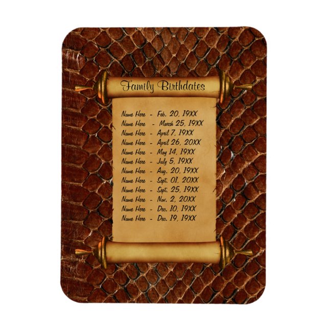 Magnetic Family Birthday Reminder - Customise Magnet (Vertical)