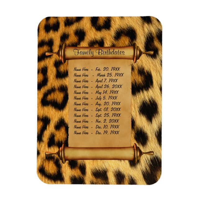 Magnetic Family Birthday Reminder - Customise Magnet (Vertical)
