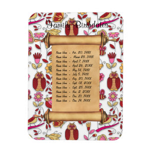 Magnetic Family Birthday Reminder - Customise Magnet