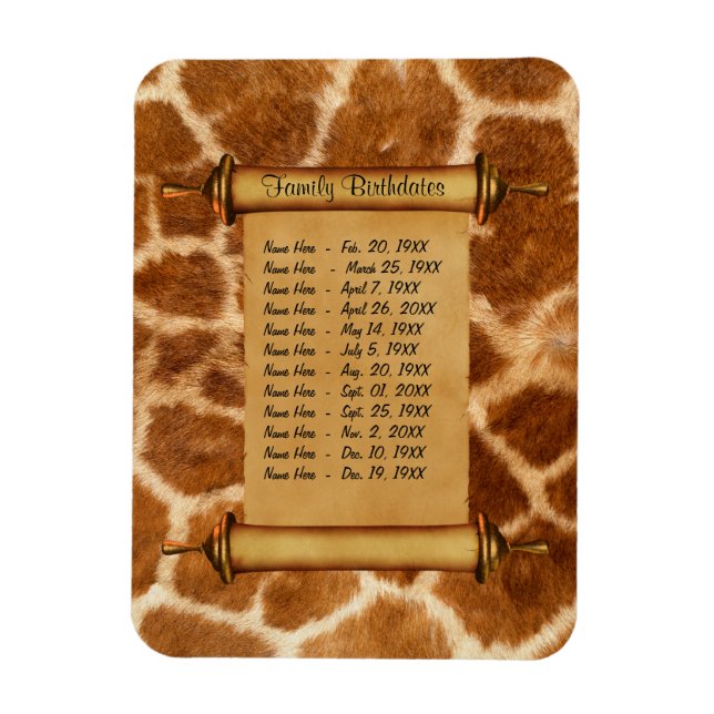 Magnetic Family Birthday Reminder - Customise Magnet (Vertical)