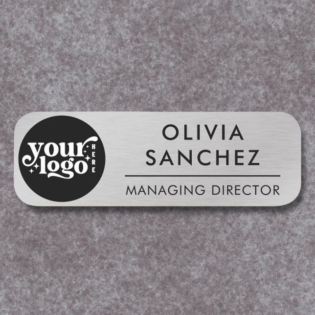 Magnetic Faux Silver Employee Name Tag (Creator Uploaded)