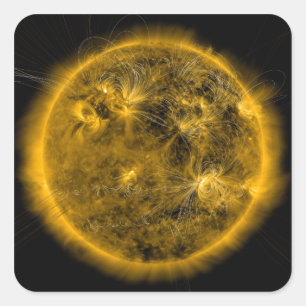 Magnetic field lines on the Sun Square Sticker