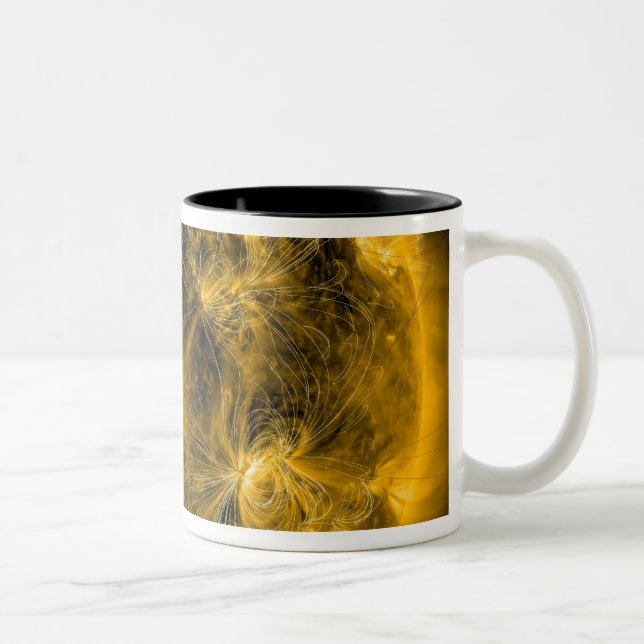 Magnetic field lines on the Sun Two-Tone Coffee Mug (Right)