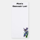 Magnetic grocery list with purple iris