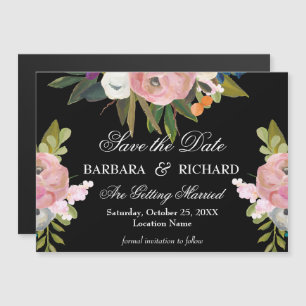 MAGNETIC Handpainted Floral Wedding Save the Date
