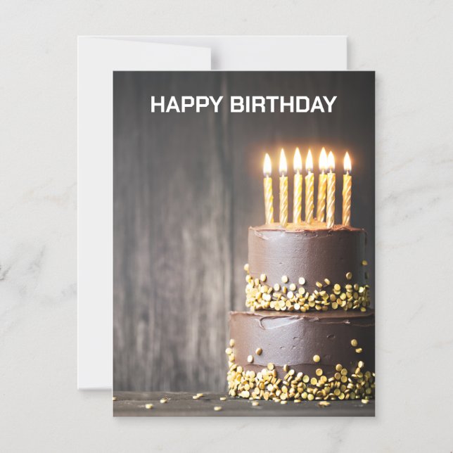 🎂 Magnetic Happy Birthday - 3 Tier Cake & Candles Magnetic Invitation (Front)