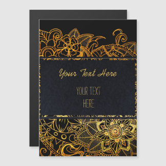 Magnetic Invitation Floral Doodle Gold G523
