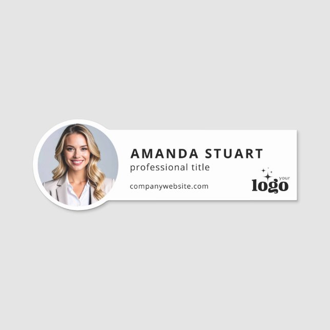 Magnetic Logo Photo Corporate Business Badges (Front)