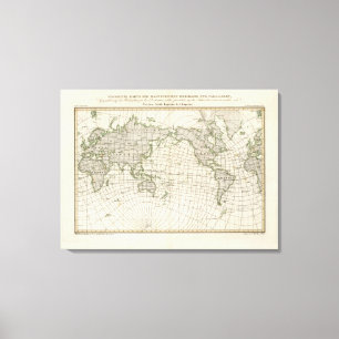 Magnetic Map of the World Canvas Print