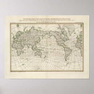 Magnetic Map of the World Poster