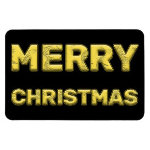 Magnetic Merry Christmas in Gold Magnet