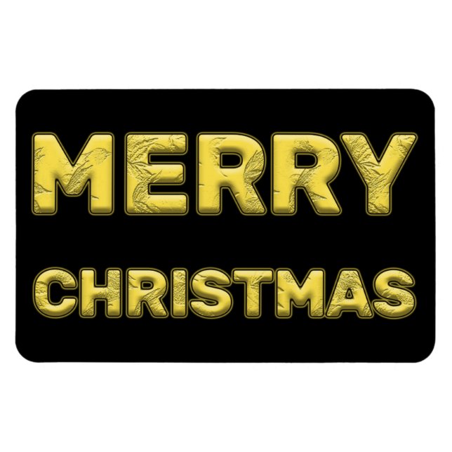 Magnetic Merry Christmas in Gold Magnet (Horizontal)