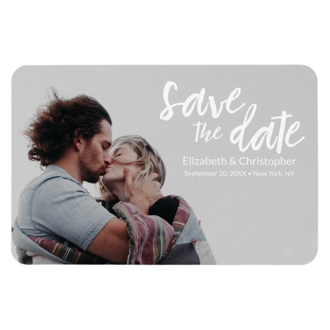 "Magnetic Moments" Chic Personalised Save the Date Magnet (Horizontal)