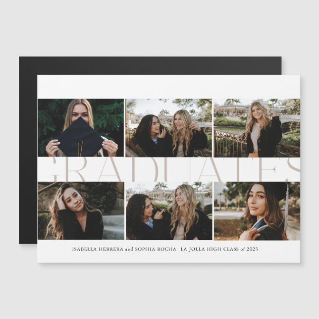 Magnetic Multi-Photo Graduates Grad Announcement (Front/Back)