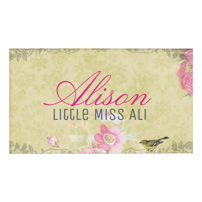 Magnetic Name Badge on Spring Green (Front)