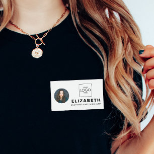 Magnetic Name Tag With Company Logo Employee Photo
