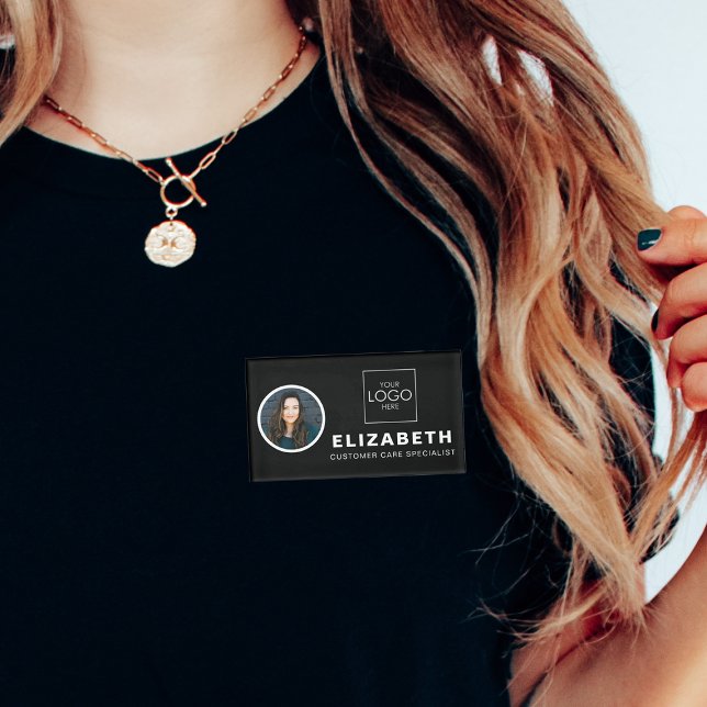 Magnetic Name Tag With Company Logo Employee Photo (Creator Uploaded)