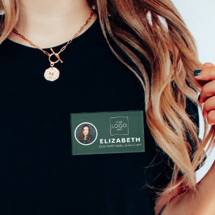 Magnetic Name Tag With Company Logo Employee Photo