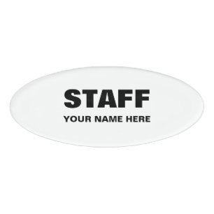 Magnetic name tags for crew and staff members