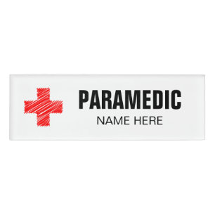 Magnetic name tags for paramedic or hospital staff