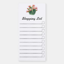 Magnetic Notepad Shopping List Watercolour Cactus