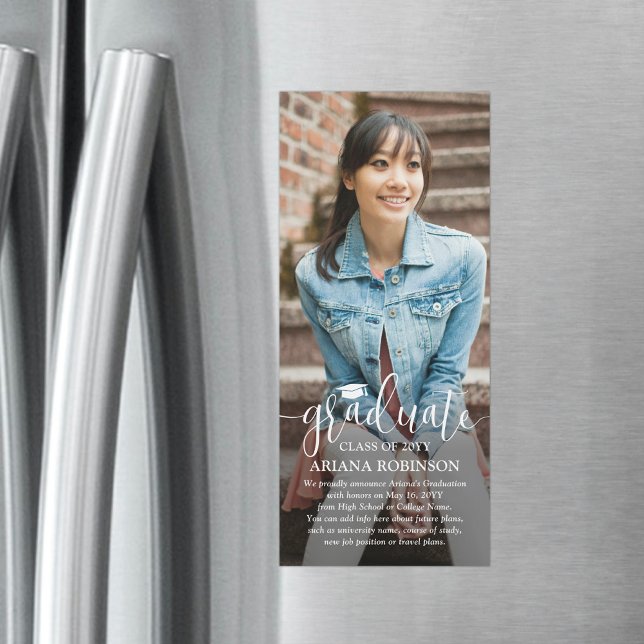 Magnetic Photo Vertical Graduation Announcement (Creator Uploaded)