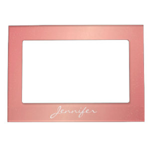 Magnetic Picture Frame - Pink Confetti Name