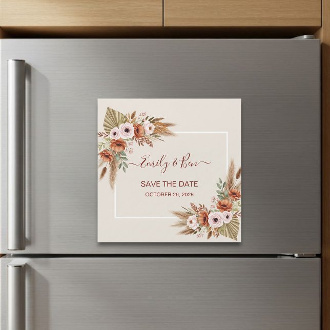 Magnetic Save the Date Card – Rustic Boho Style (Creator Uploaded)