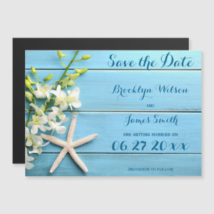 Magnetic Starfish Wedding Save The Date Orchids Magnetic Invitation