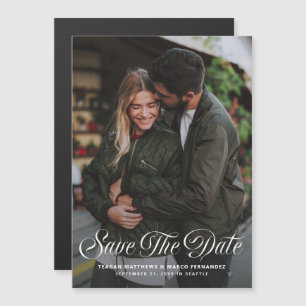 Magnetic wedding save the date with one photo invitation