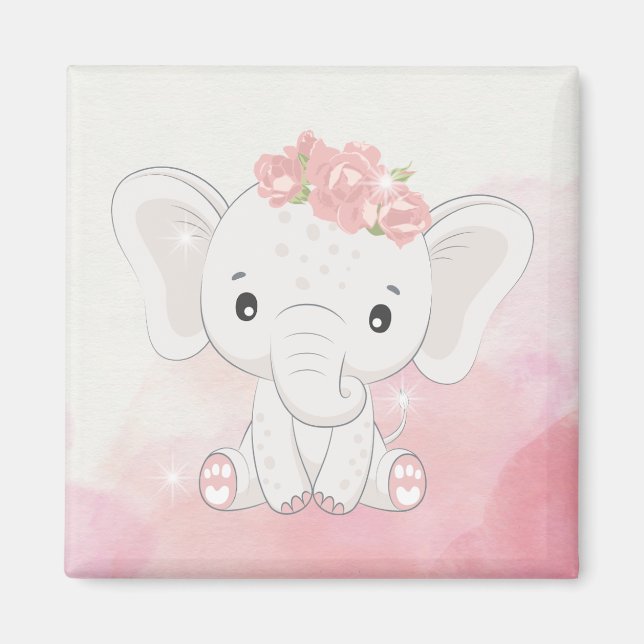Magnetise Memories: Adorable Elephant Keepsake Magnet (Front)