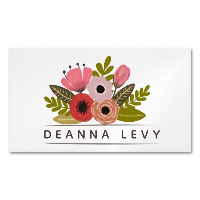 MAGNETS Floral Bouquet Business Promotional Card (Front)