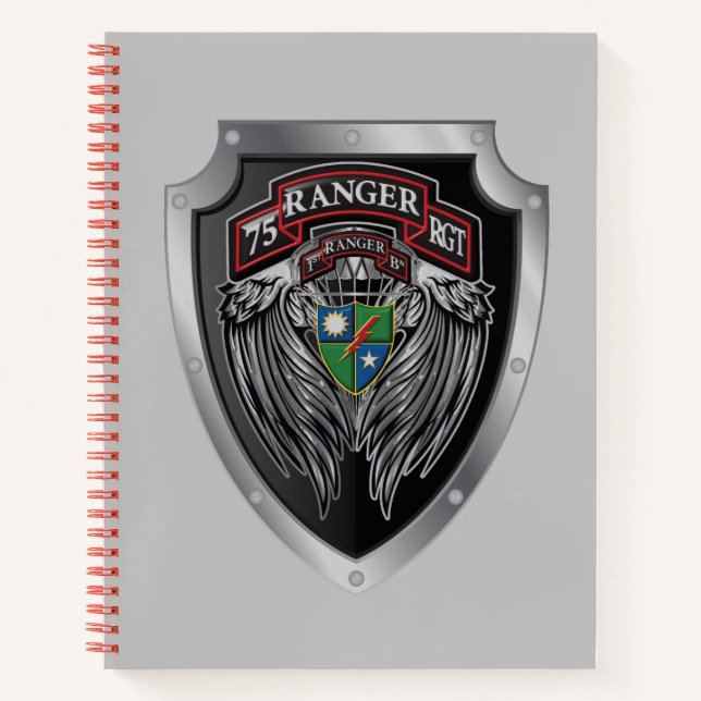 Magnificent 1st Bat 75th Ranger Regimental Scroll Notebook (Front)