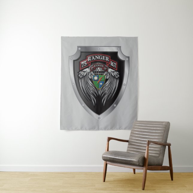 Magnificent 1st Bat 75th Ranger Regimental Scroll Tapestry (In Situ)