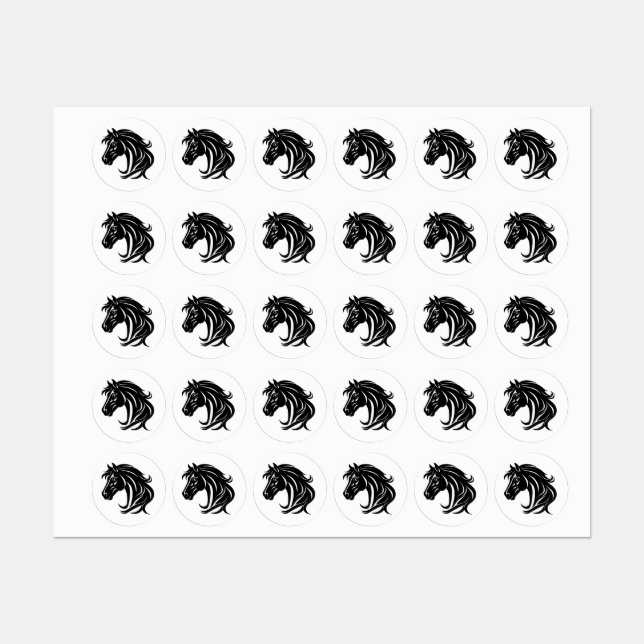 Magnificent Black Horse Head   (Sheet)