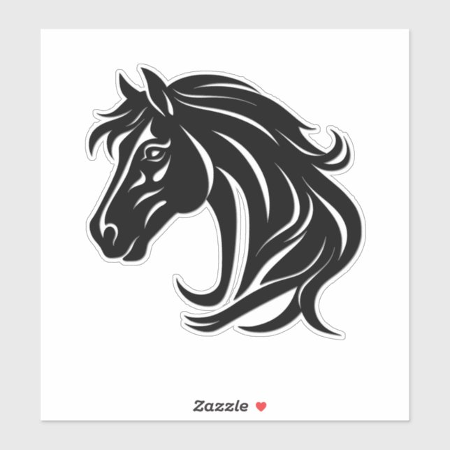 Magnificent Black Horse Head   (Sheet)