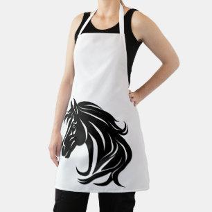 Magnificent Black Horse Head Apron